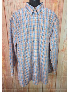 Orvis Mens Multicolor Plaid Button-Down Shirt XXL